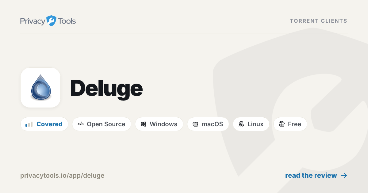 Deluge Review: Private Torrent Clients in 2026 - PrivacyTools.io