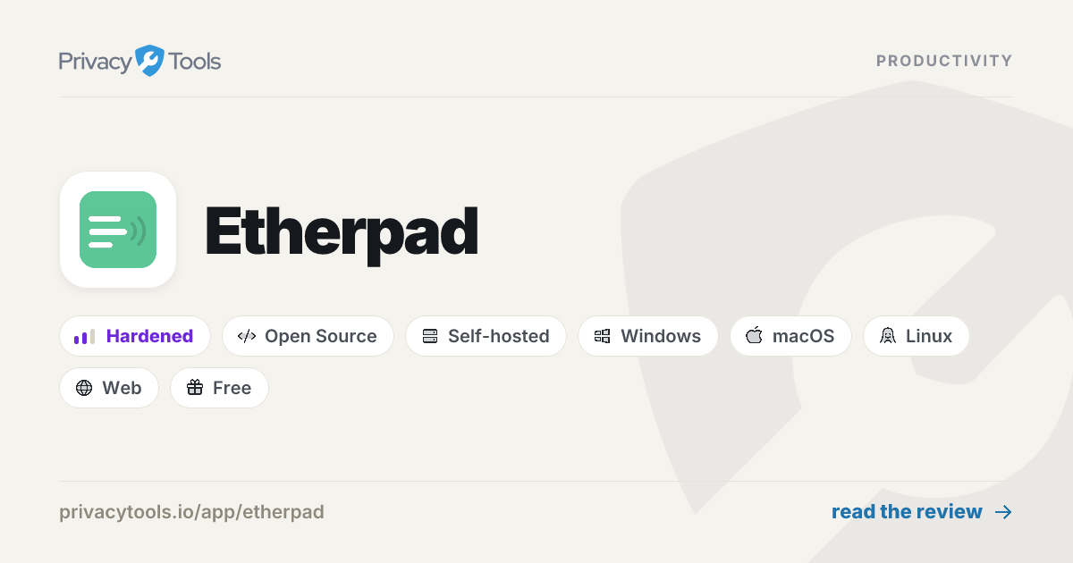 Etherpad Review: Private Productivity in 2026 - PrivacyTools.io