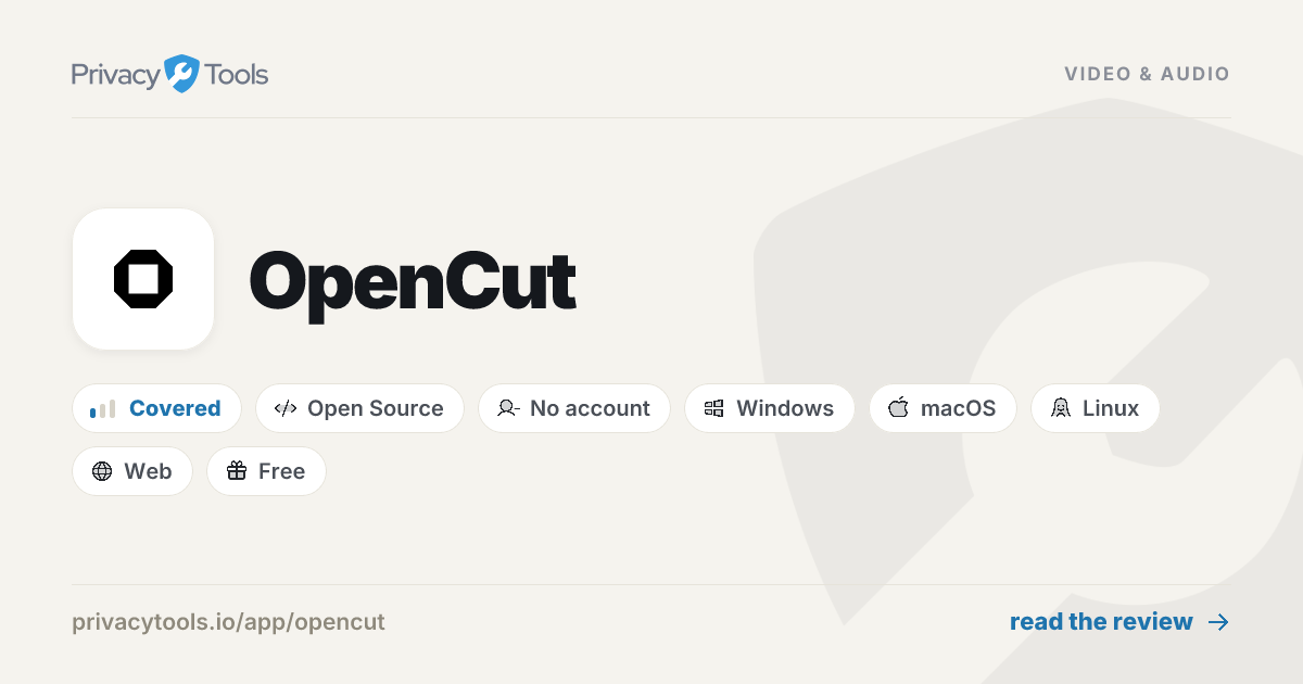 OpenCut Review: Private Video & Audio in 2026 - PrivacyTools.io