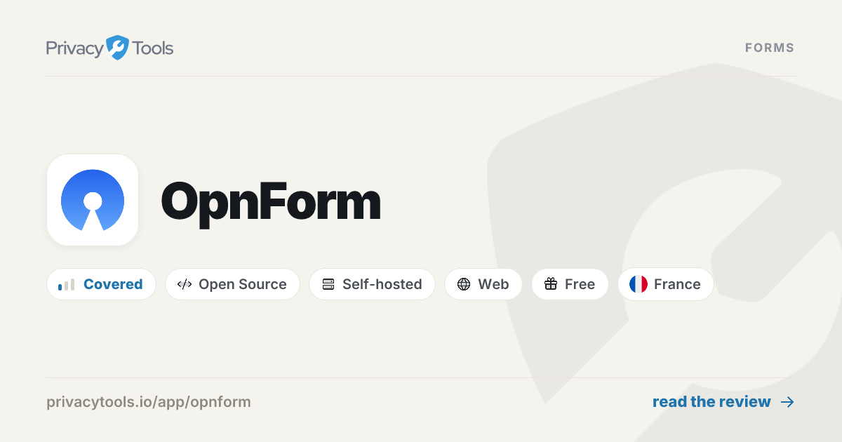 OpnForm Review: Private Forms in 2026 - PrivacyTools.io