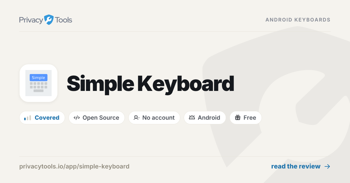 Simple Software Keyboard Simple Keyboard Review: Private Android Keyboards in 2026 - PrivacyTools.io