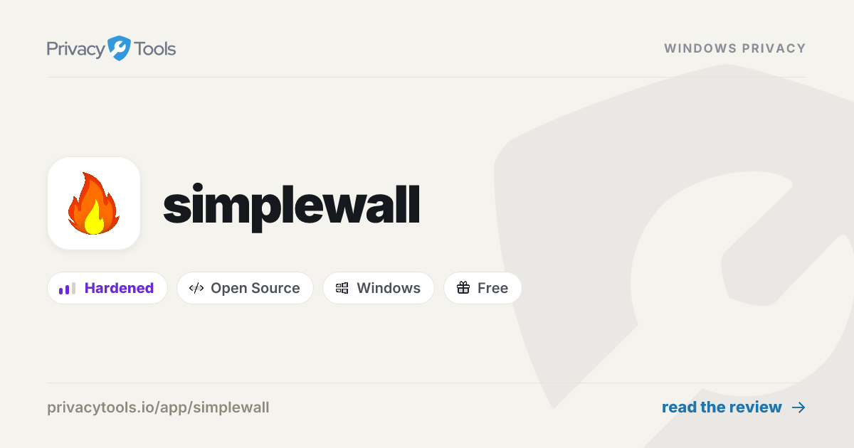 simplewall Review: Private Windows Privacy in 2026 - PrivacyTools.io